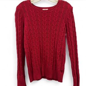 St. John’s Bay Red Cable Knit Sweater – Size Small